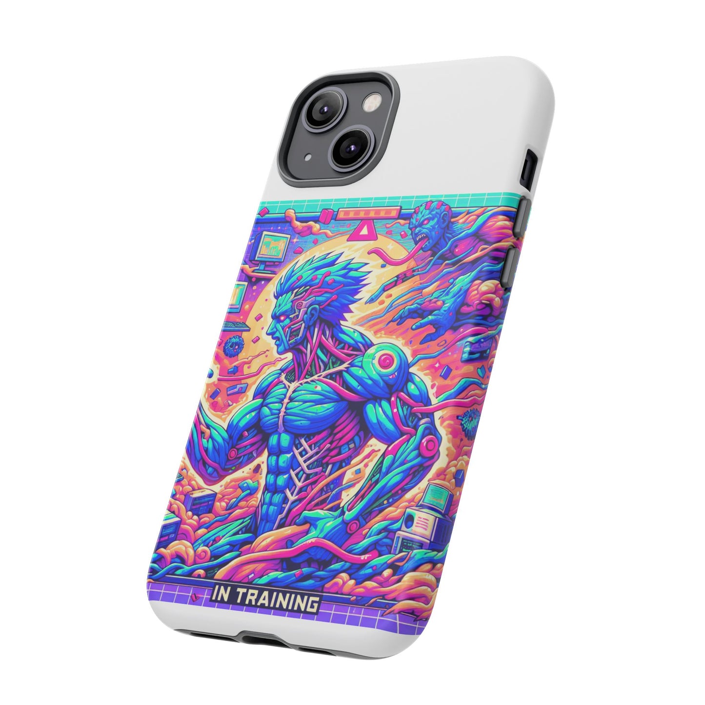 giga chad in training protective phone case for anime fans