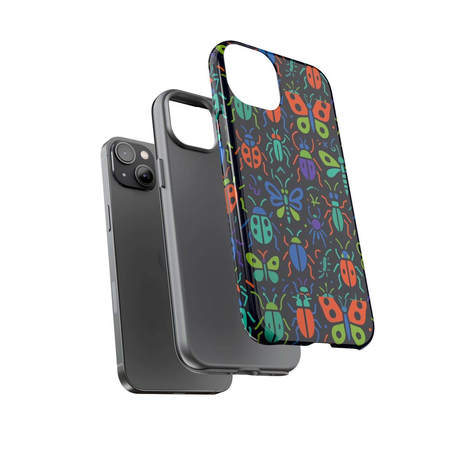 vibrant 3d insect phone case colourful stylish protective cover unique design for men and women compatible with iphone 13, 14, 15 & 16 – all models including pro, pro max & plus