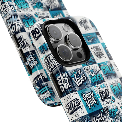 Vibrant 3D Wrap Phone Case in Blue with Playful Retro Design for Stylish Protection Compatible with iPhone 13, 14, 15 & 16 – all models including Pro, Pro Max & Plus