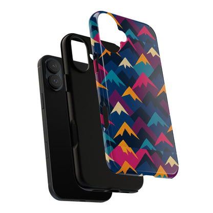 Multicolour Mountain Geometric Protective Phone Case – Stylish Accessory for Unique Self-Expression Compatible with iPhone 13, 14, 15 & 16 – all models including Pro, Pro Max & Plus