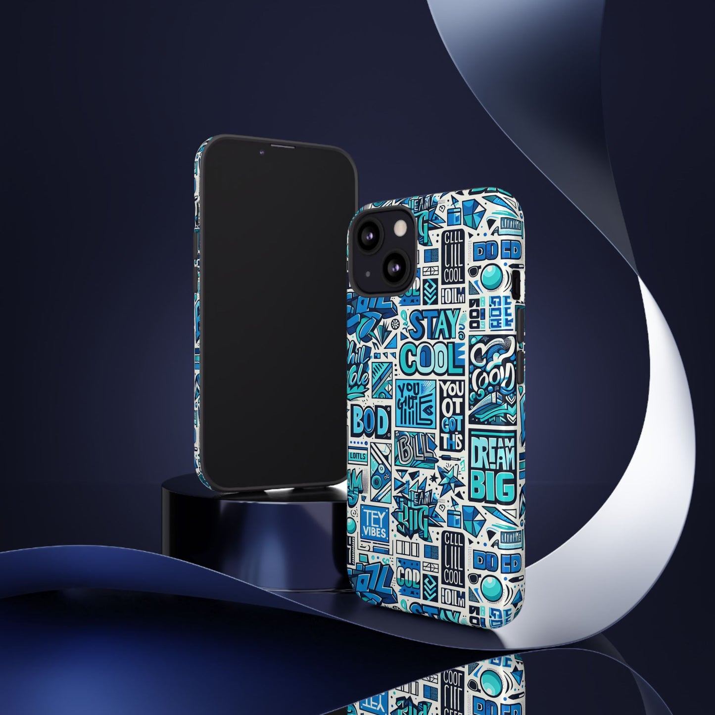 vibrant 3d protective phone case in blue alphabet design for trendy accessories stylish protection compatible with iphone 13, 14, 15 & 16 – all models including pro, pro max & plus
