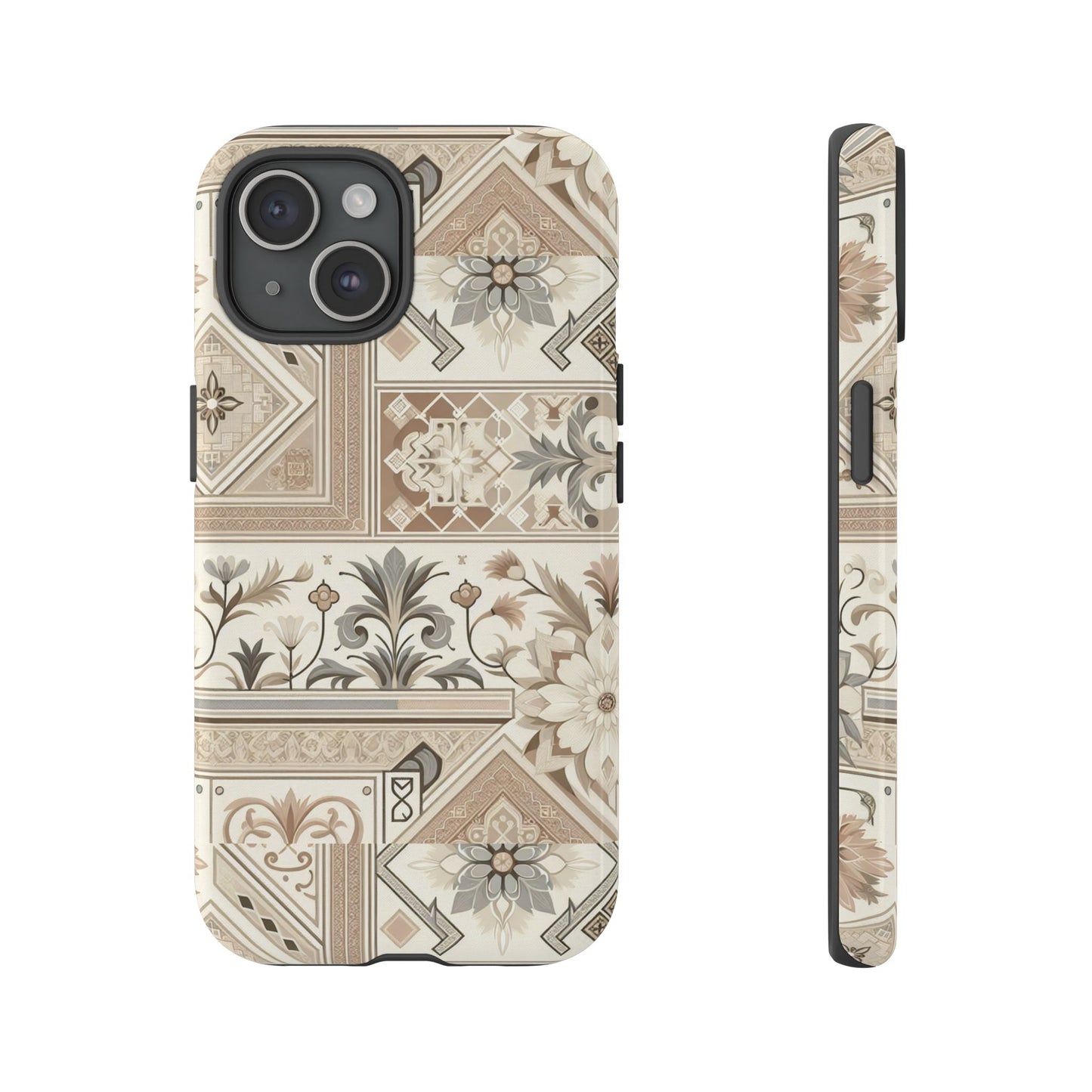 pattern image 5 vibrant 3d phone case for anime and comic fans with ornate tile design, stylish protective cover, suitable for all iphone models including pro max