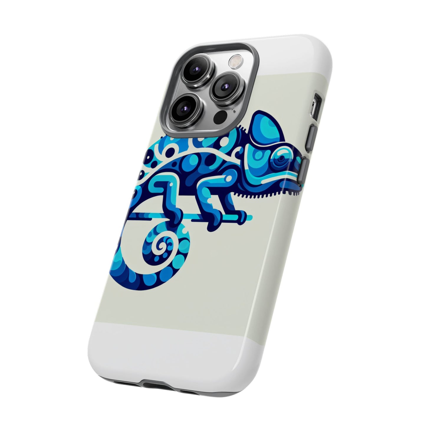 vibrant 3d chameleon phone case for stylish protection with unique blue animal design compatible with iphone 13, 14, 15 & 16 – all models including pro, pro max & plus