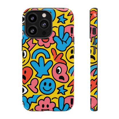 Vibrant Emoji Phone Case with Fun 3D Multicolour Design, Playful Protective Cover for Kids and Teens, Compatible with iPhone 13, 14, 15 & 16 – all models including Pro, Pro Max & Plus