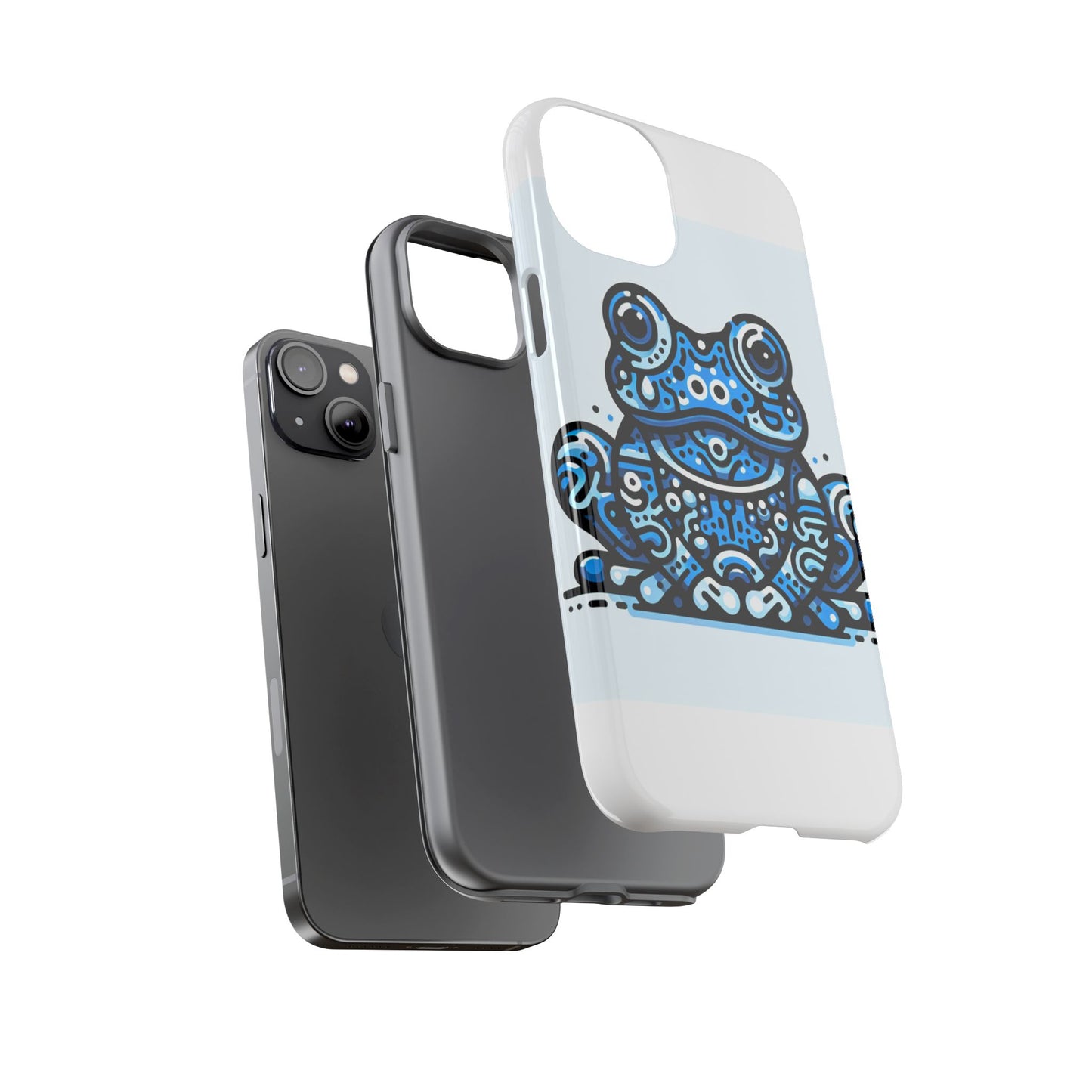 vibrant 3d blue animal print protective phone case for bold individuals – stylish protection compatible with iphone 13, 14, 15 & 16 – all models including pro, pro max & plus