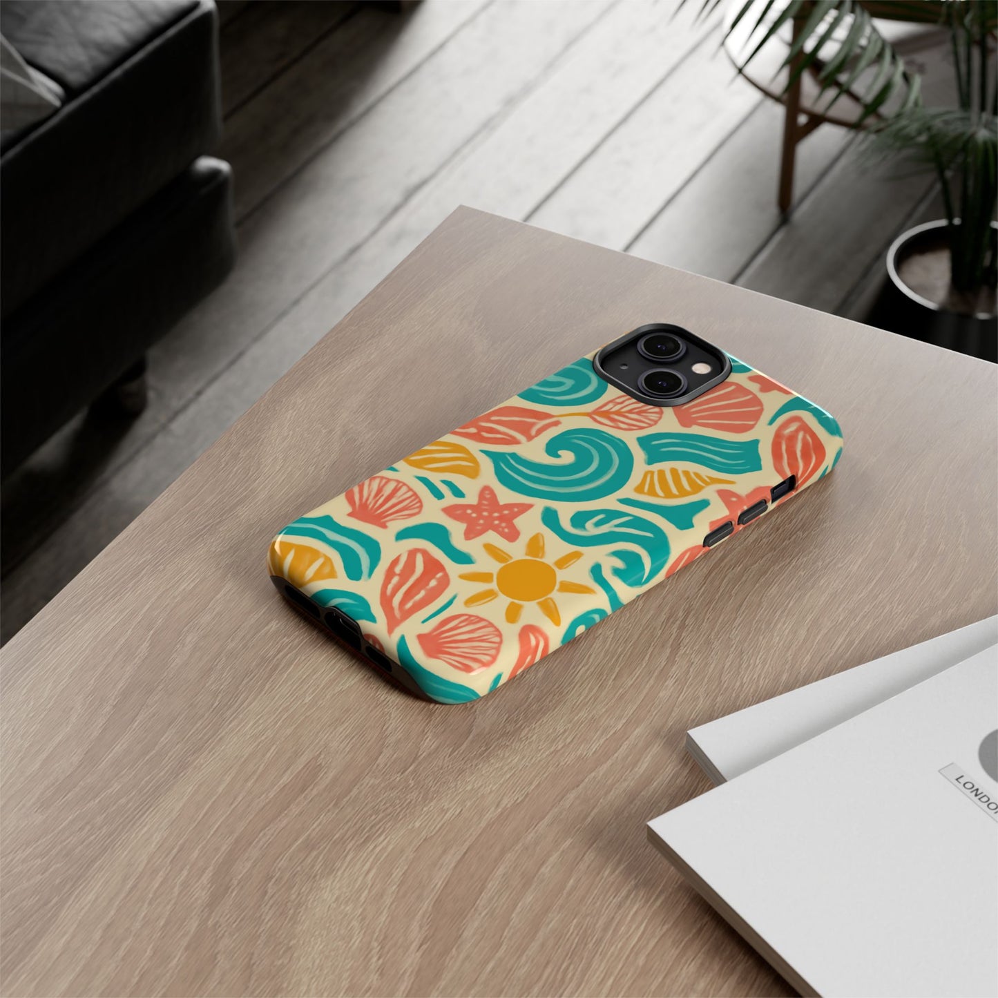 vibrant beach style protective phone case with 3d wrap design for stylish protection – compatible with iphone 13, 14, 15 & 16 – all models including pro, pro max & plus
