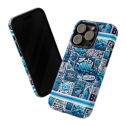 Blue Pattern Image 23 Phone Case for Mobile Phones Shockproof TPU Cover with Vivid 3D Wrap Design and Retro Anime Comic Style