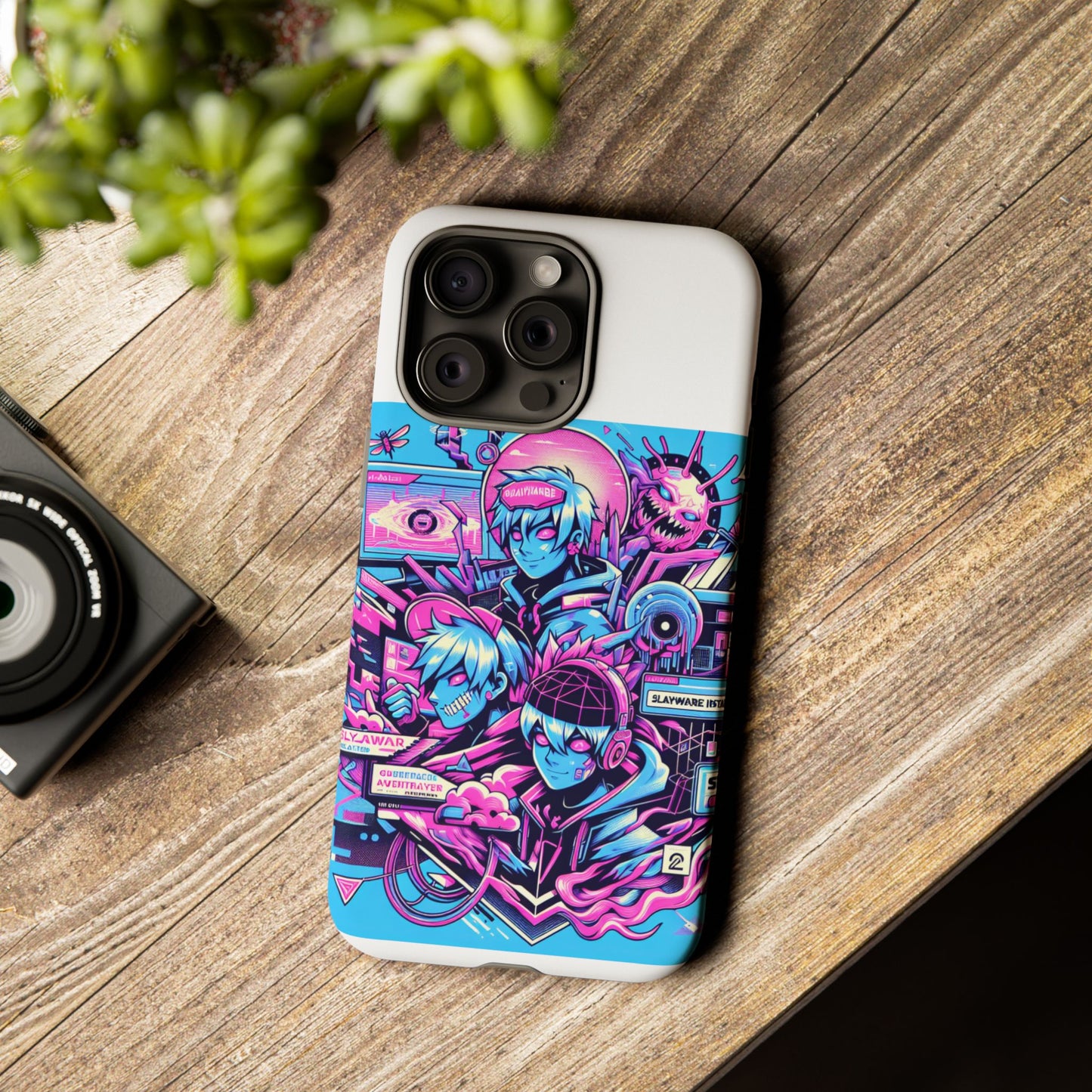 slayware installed protective phone case with 3d wrap design for anime and comic culture lovers