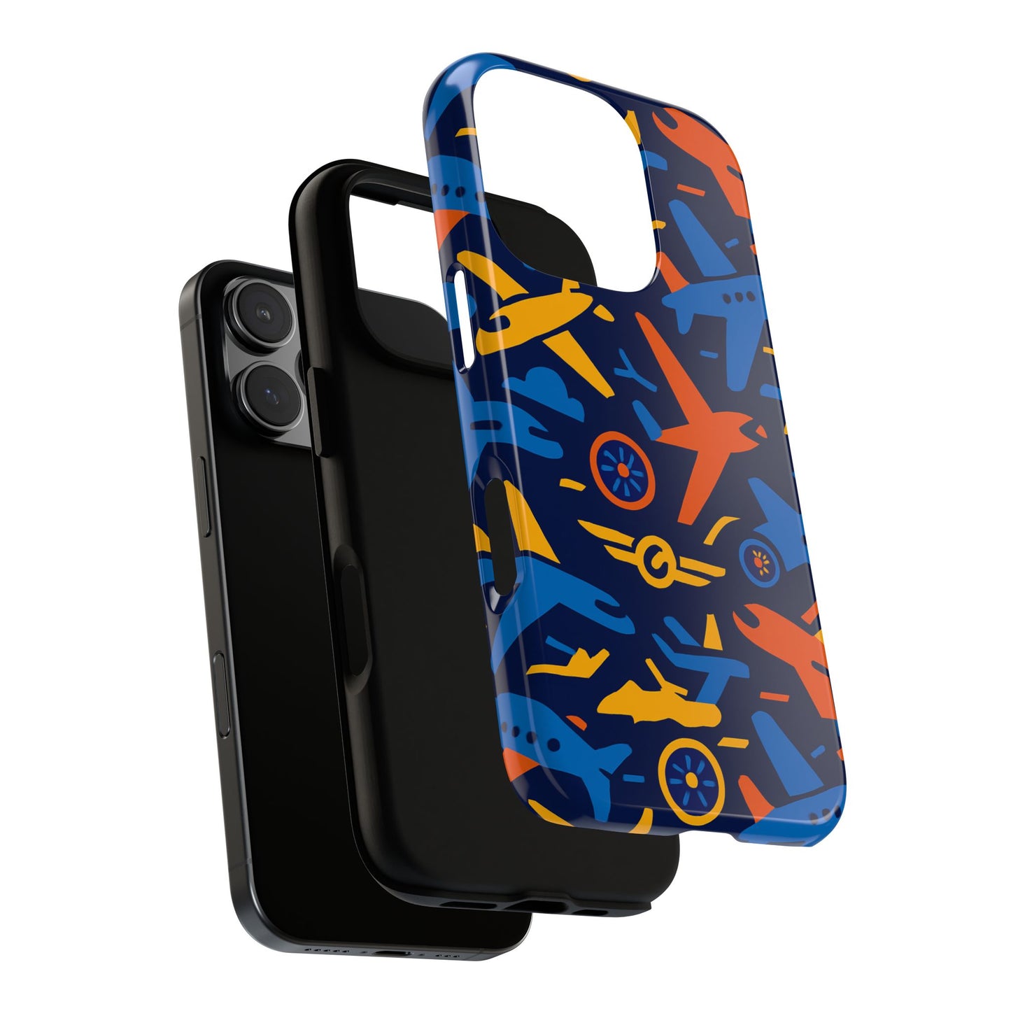 vibrant 3d airplane pattern protective phone case for self-expression and stylish protection compatible with iphone 13, 14, 15 & 16 – all models including pro, pro max & plus