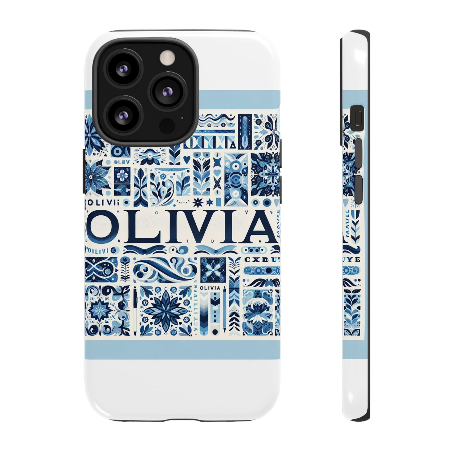 vibrant 3d wrap protective phone case in blue floral design for stylish protection compatible with iphone 13, 14, 15 & 16 – all models including pro, pro max & plus