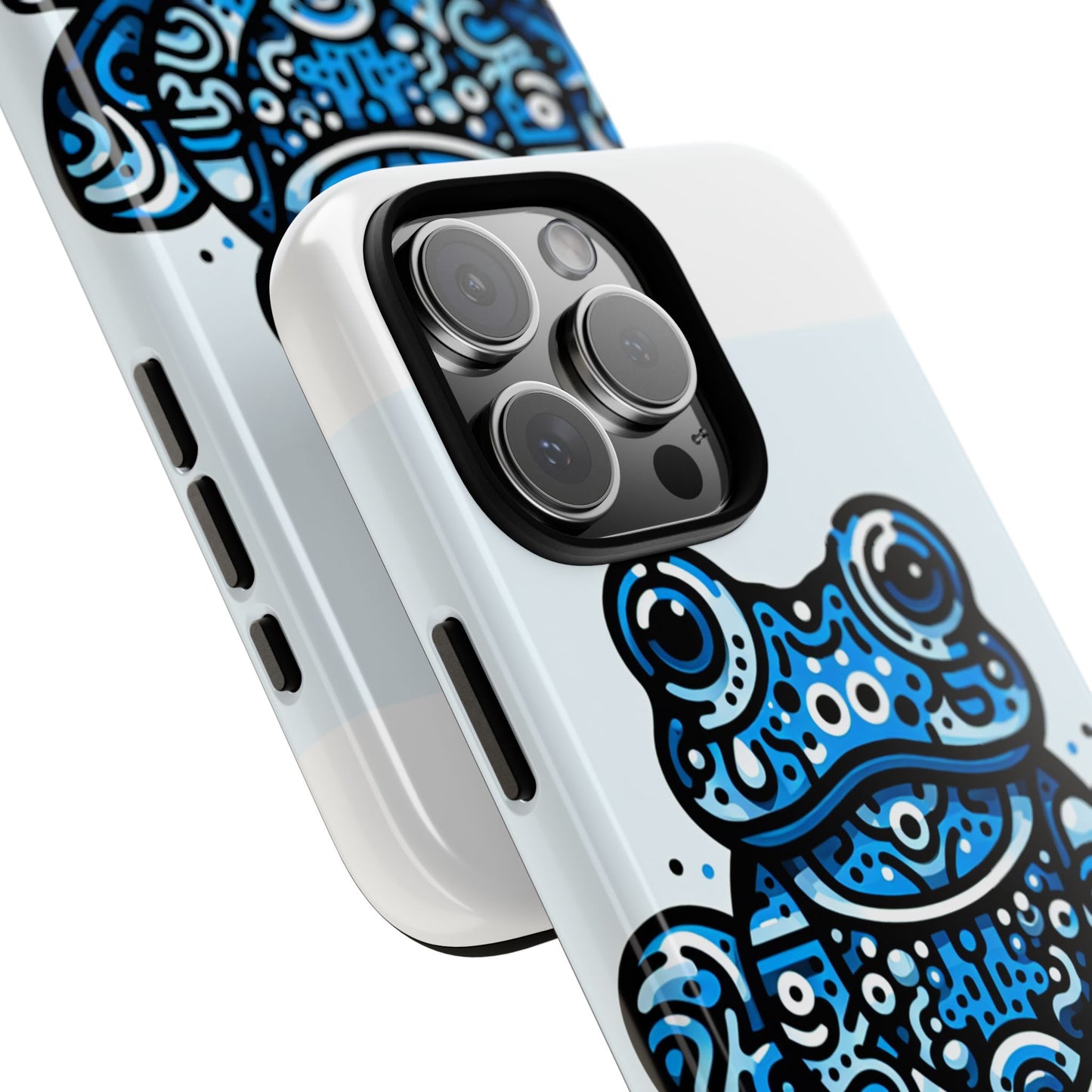 vibrant 3d blue animal print protective phone case for bold individuals – stylish protection compatible with iphone 13, 14, 15 & 16 – all models including pro, pro max & plus