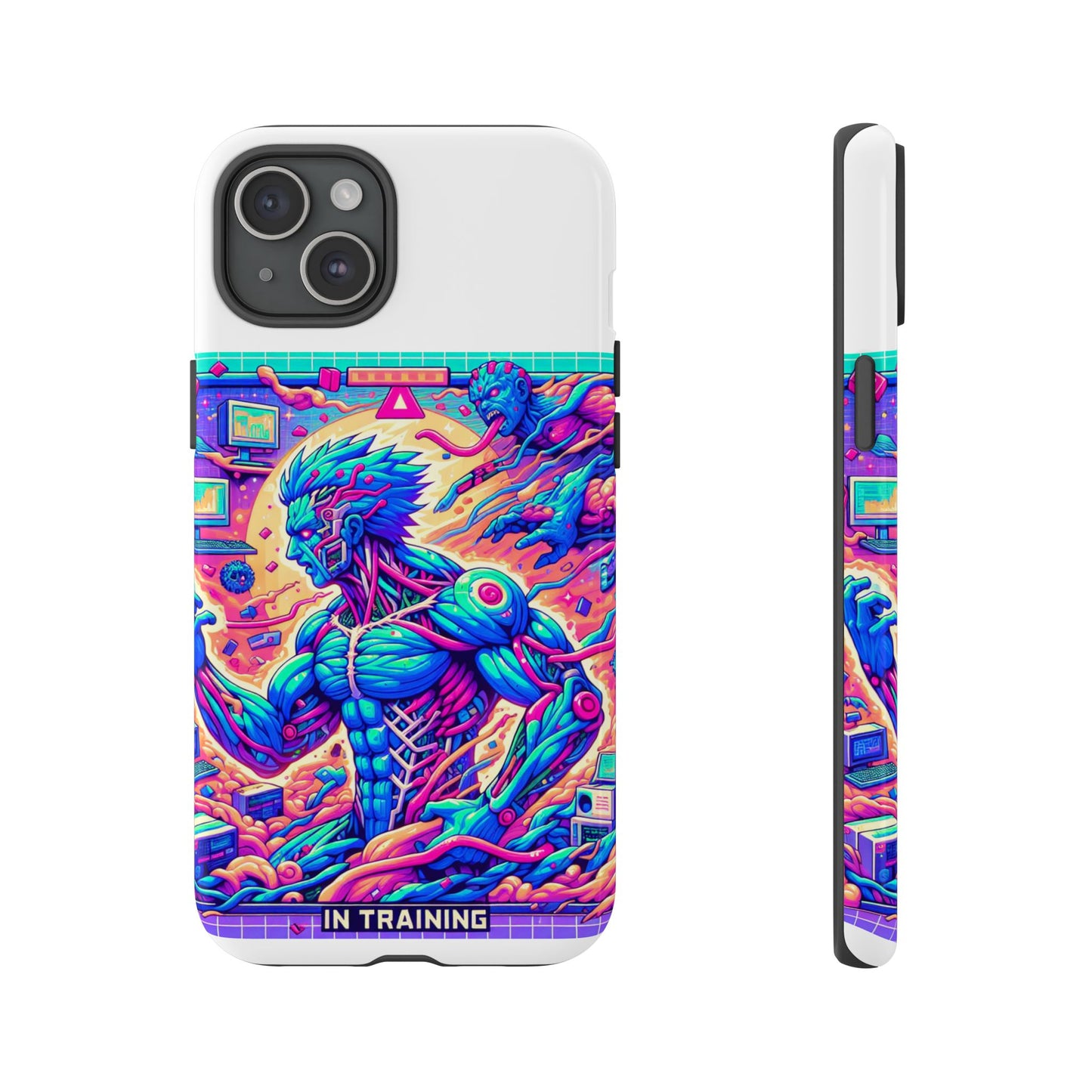 giga chad in training protective phone case for anime fans