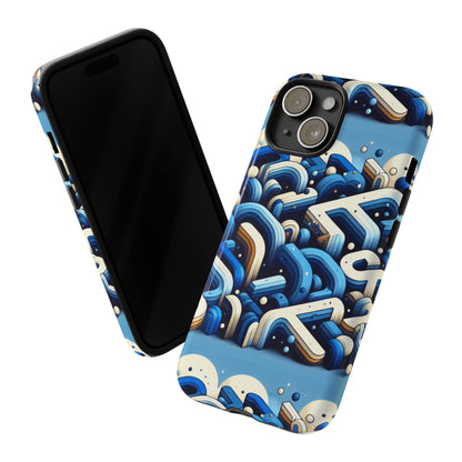 Blue Alphabet B Phone Case for Men and Women Shockproof Protective Cover with 3D Wrap Design and UV Protection
