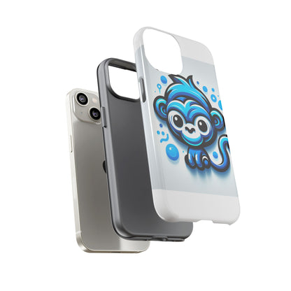 Vibrant 3D Wrap Protective Phone Case with Fun Blue Monkey Design – Stylish Accessory for Men and Women – Compatible with iPhone 13, 14, 15 & 16 – All Models Including Pro, Pro Max & Plus