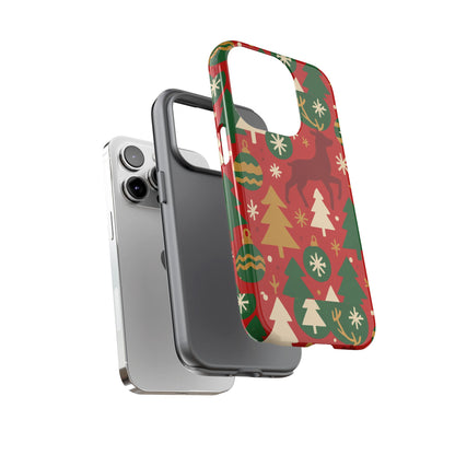 Vibrant Red Christmas Phone Case with Festive 3D Design for Stylish Protection Compatible with iPhone 13, 14, 15 & 16 – all models including Pro, Pro Max & Plus