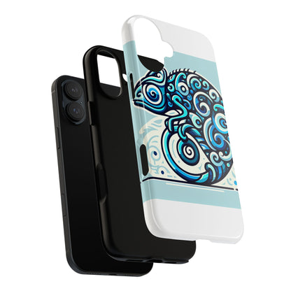 Vibrant 3D Wrap Protective Phone Case with Playful Chameleon Design in Blue – Unique Accessory for Self-Expression Compatible with iPhone 13, 14, 15 & 16 – all models including Pro, Pro Max & Plus