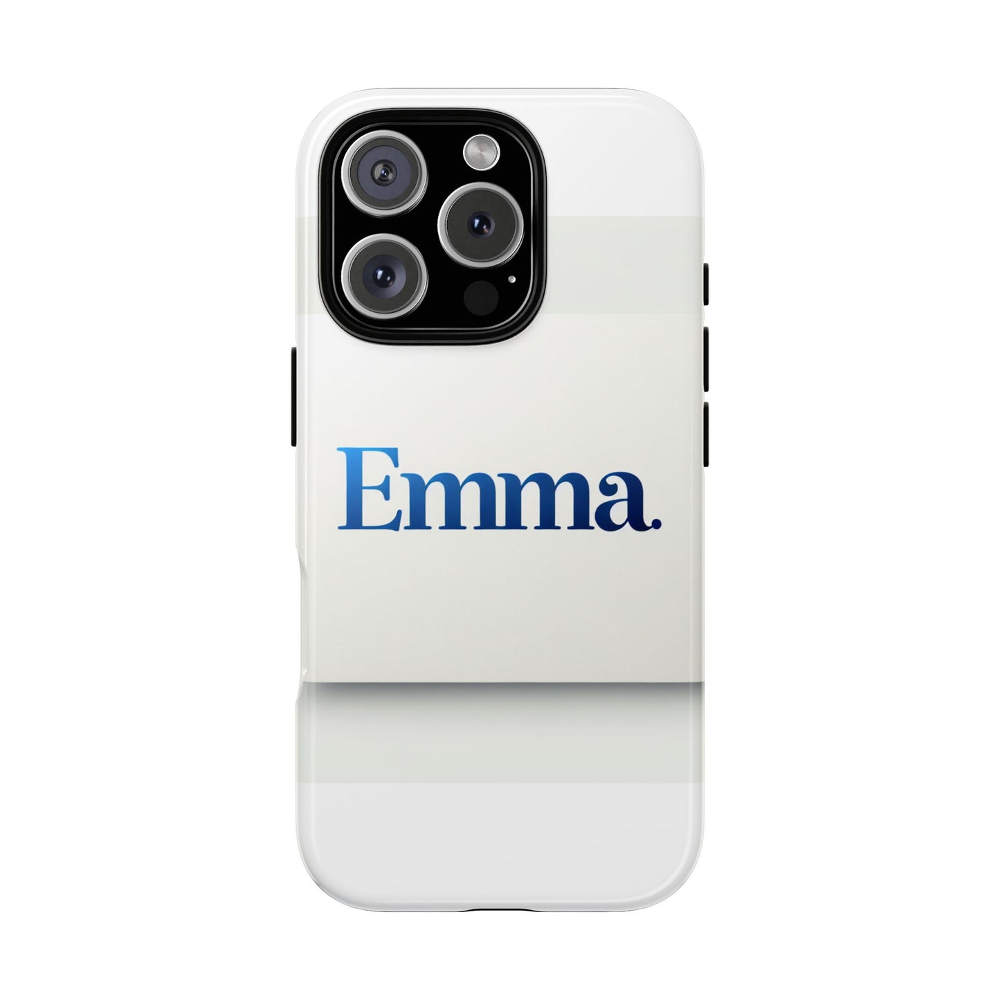elegant personalised protective phone case in white with blue typography for stylish individuals compatible with iphone 13, 14, 15 & 16 – all models including pro, pro max & plus