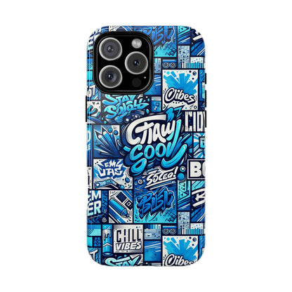 Vibrant 3D Graphic Phone Case in Blue with Playful Design for Stylish Protection Compatible with iPhone 13, 14, 15 & 16 – all models including Pro, Pro Max & Plus