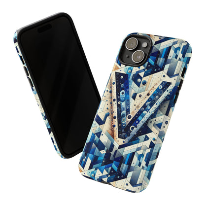 Blue Alphabet V Phone Case for Samsung and iPhone Shockproof Protective Cover with 3D Wrap Design and UV Resistance