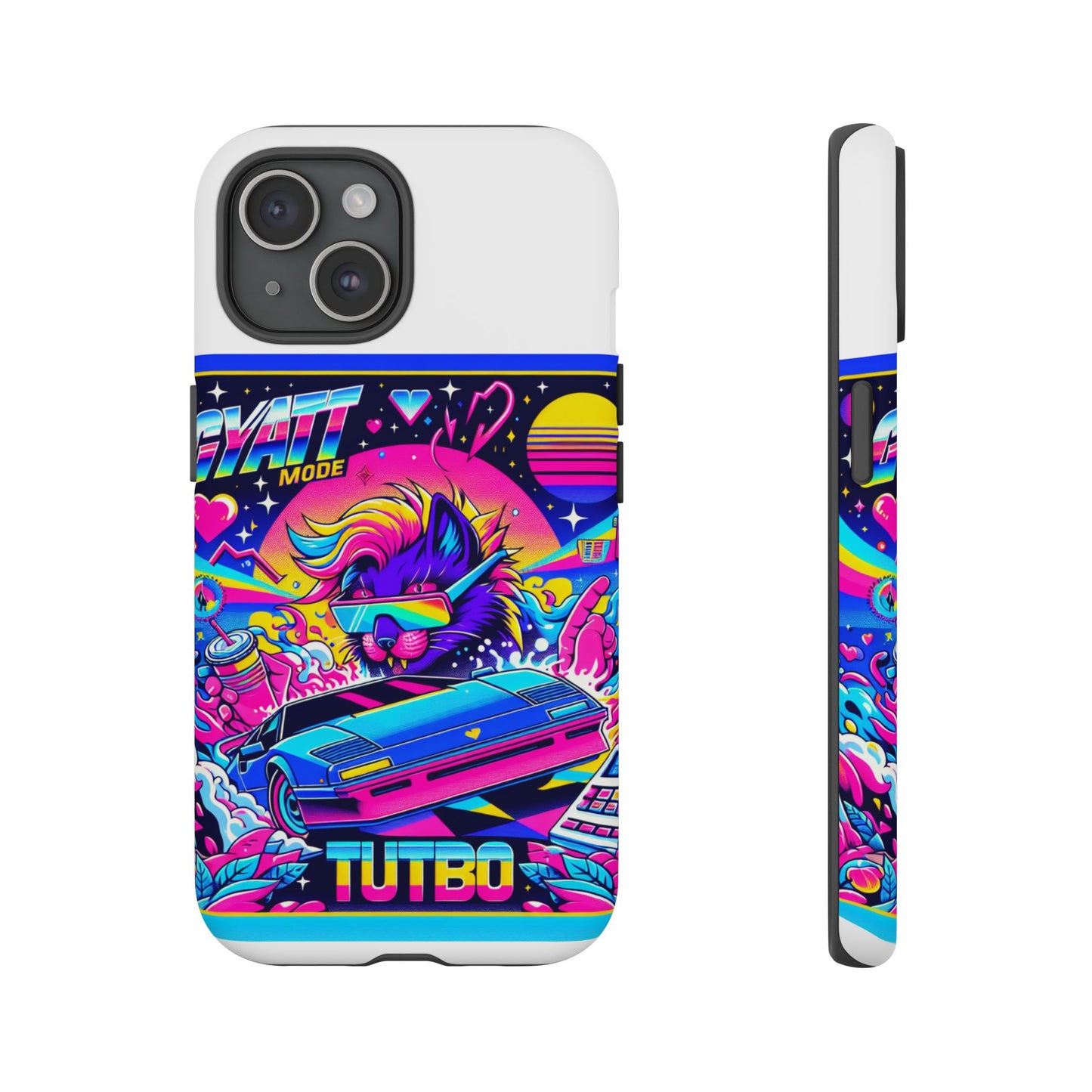 gyatt mode turbo 3d wrap protective phone case for anime fans, durable tpu silicone, uv protected, shock absorption, glossy or matte finish, unique gift idea