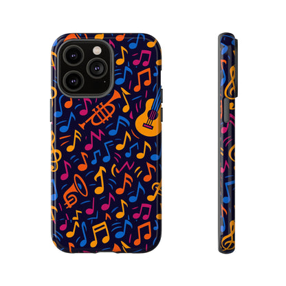 Multicolour Music Themed Protective Phone Case with 3D Design for Stylish Protection – Compatible with iPhone 13, 14, 15 & 16 – All Models Including Pro, Pro Max & Plus