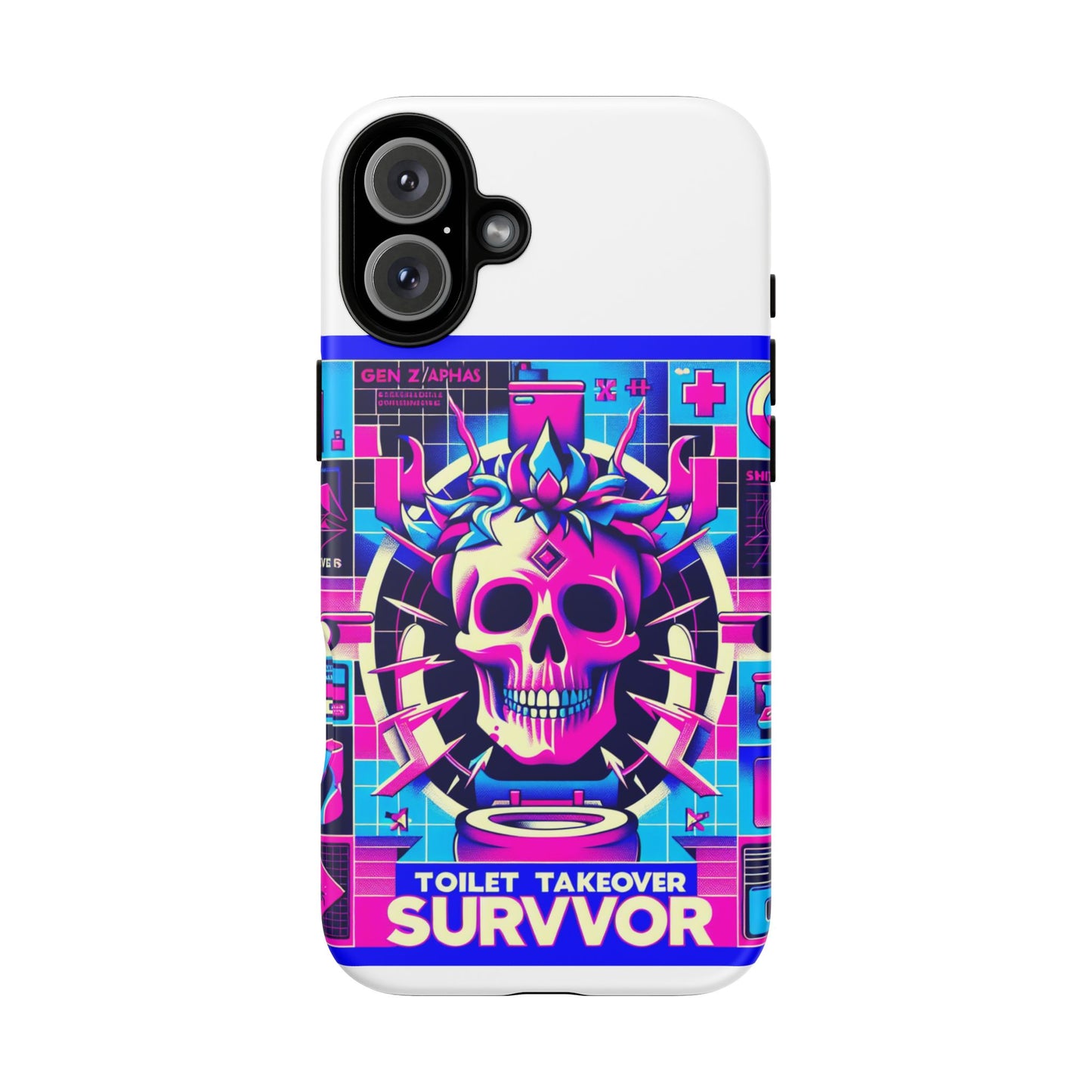toilet takeover survivor 3d wrap protective phone case for anime and comic fans, shock absorbing tpu silicone, uv protected, stylish design, gift for birthdays and holidays