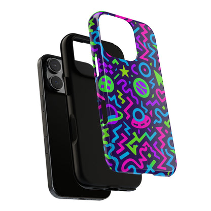 Vibrant Y2K Abstract Protective Phone Case with 3D Wrap Design for Bold Aesthetic Compatible with iPhone 13, 14, 15 & 16 – all models including Pro, Pro Max & Plus