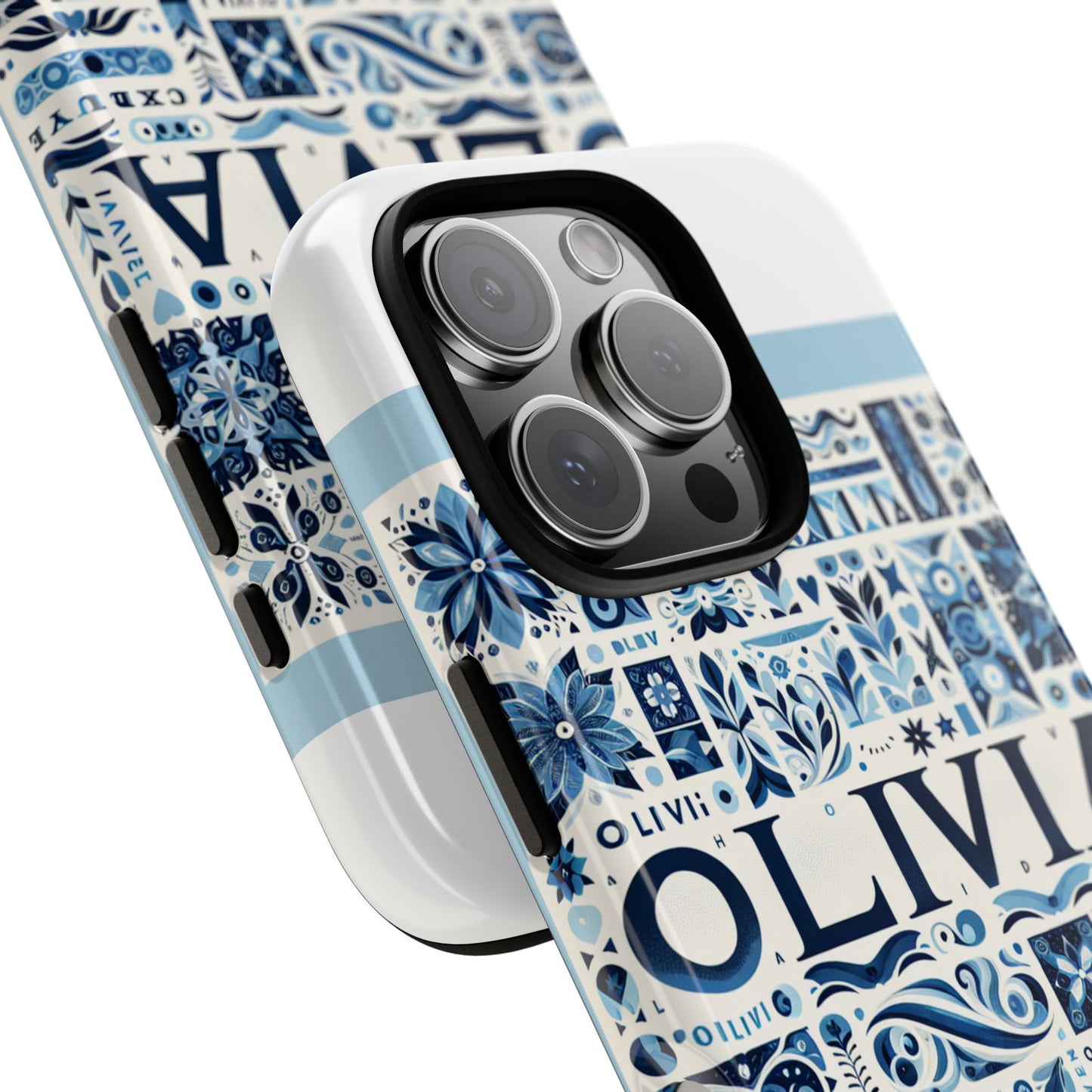 vibrant 3d wrap protective phone case in blue floral design for stylish protection compatible with iphone 13, 14, 15 & 16 – all models including pro, pro max & plus