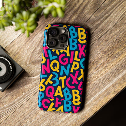 Multicolour 3D Wrap Phone Case with Playful Alphabet Design – Stylish Protection for Smartphones Compatible with iPhone 13, 14, 15 & 16 – All Models Including Pro, Pro Max & Plus
