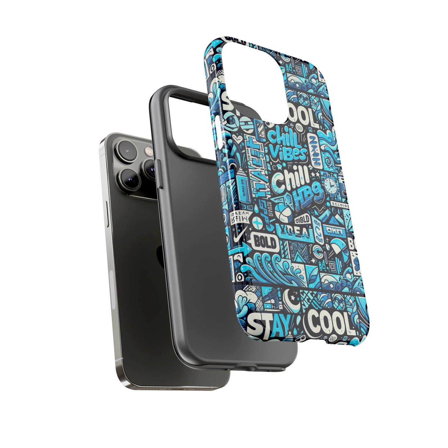vibrant 3d wrap protective phone case with colourful chill vibes design – unique style accessory for self-expression compatible with iphone 13, 14, 15 & 16 – all models including pro, pro max & plus
