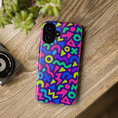 Vibrant Geometric 3D Wrap Protective Phone Case for Men and Women Stylish Accessory Compatible with iPhone 13, 14, 15 & 16 – all models including Pro, Pro Max & Plus