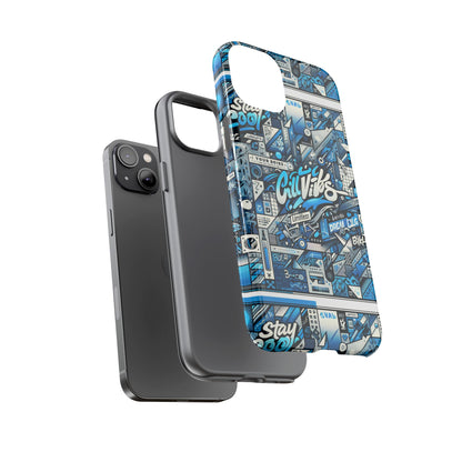 Vibrant 3D Wrap Protective Phone Case in Retro Blue Aesthetic for Stylish Protection Compatible with iPhone 13, 14, 15 & 16 – All Models Including Pro, Pro Max & Plus