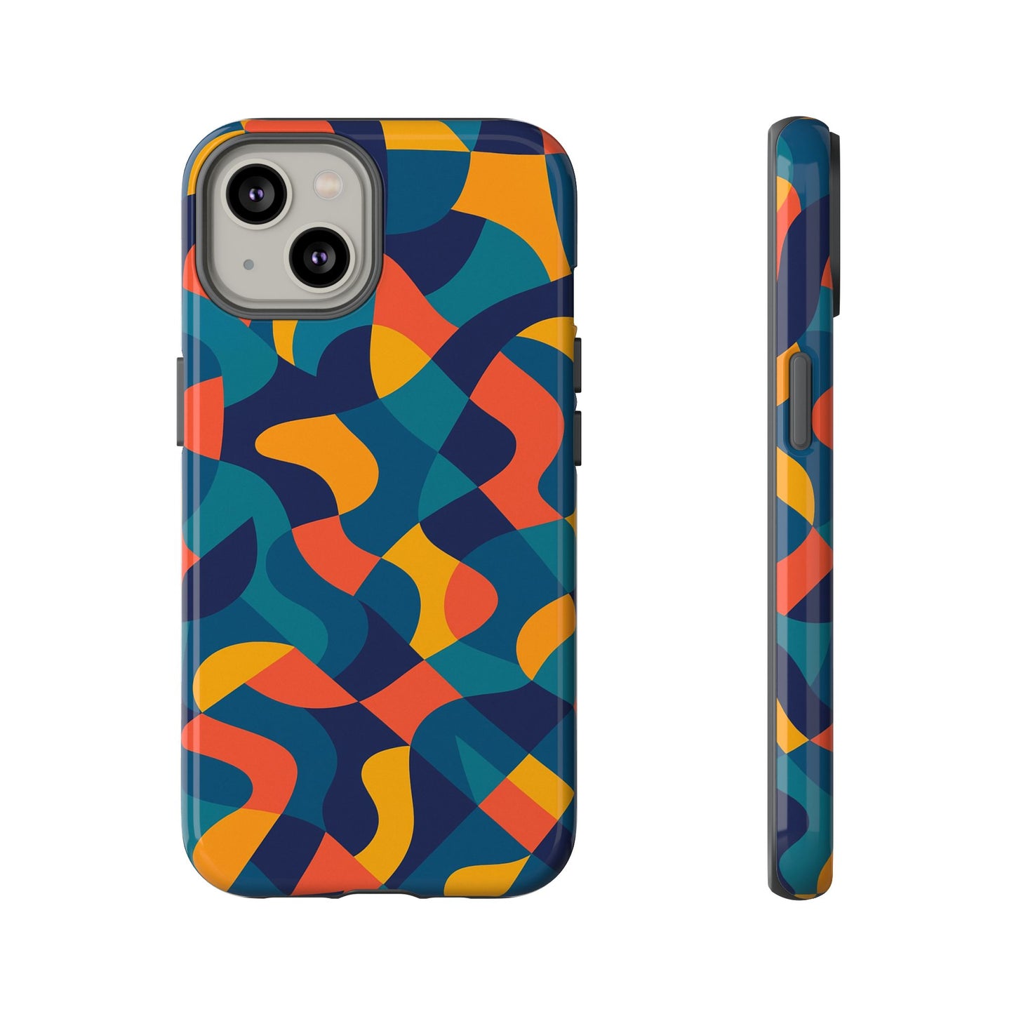 vibrant multicolour abstract phone case for stylish protection compatible with iphone 13, 14, 15 & 16 – all models including pro, pro max & plus