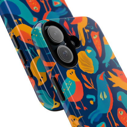 Vibrant Multicolour Bird Design Phone Case for Stylish Protection – Compatible with iPhone 13, 14, 15 & 16 – All Models Including Pro, Pro Max & Plus
