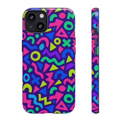 Vibrant Geometric 3D Wrap Protective Phone Case for Men and Women Stylish Accessory Compatible with iPhone 13, 14, 15 & 16 – all models including Pro, Pro Max & Plus