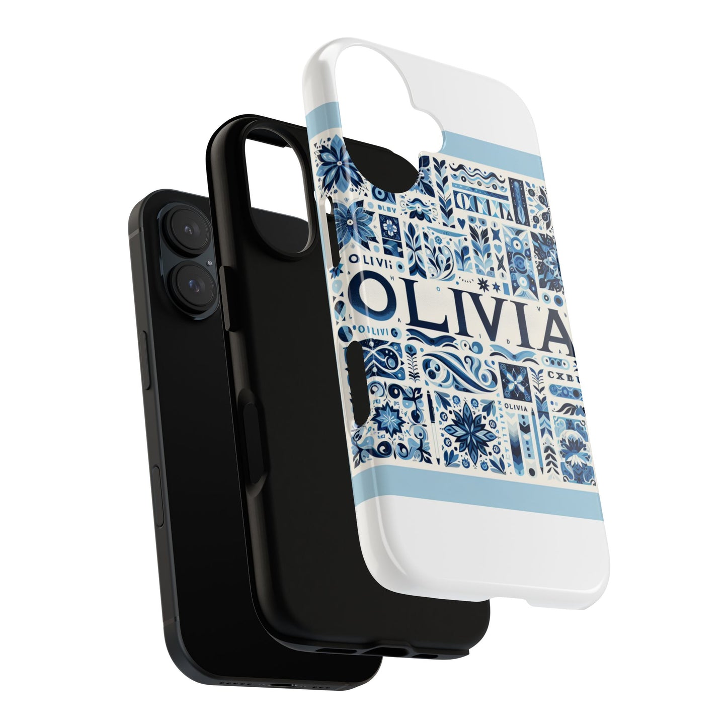vibrant 3d wrap protective phone case in blue floral design for stylish protection compatible with iphone 13, 14, 15 & 16 – all models including pro, pro max & plus