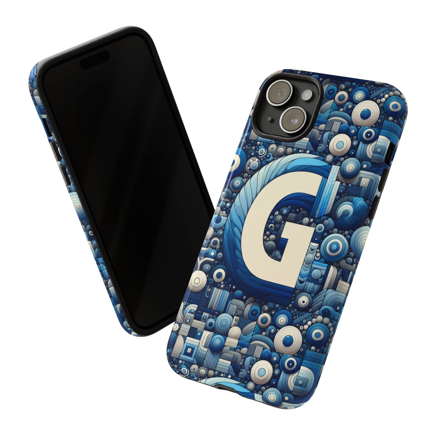 blue alphabet g phone case for iphone and android shockproof protective cover with 3d wrap design and uv protection