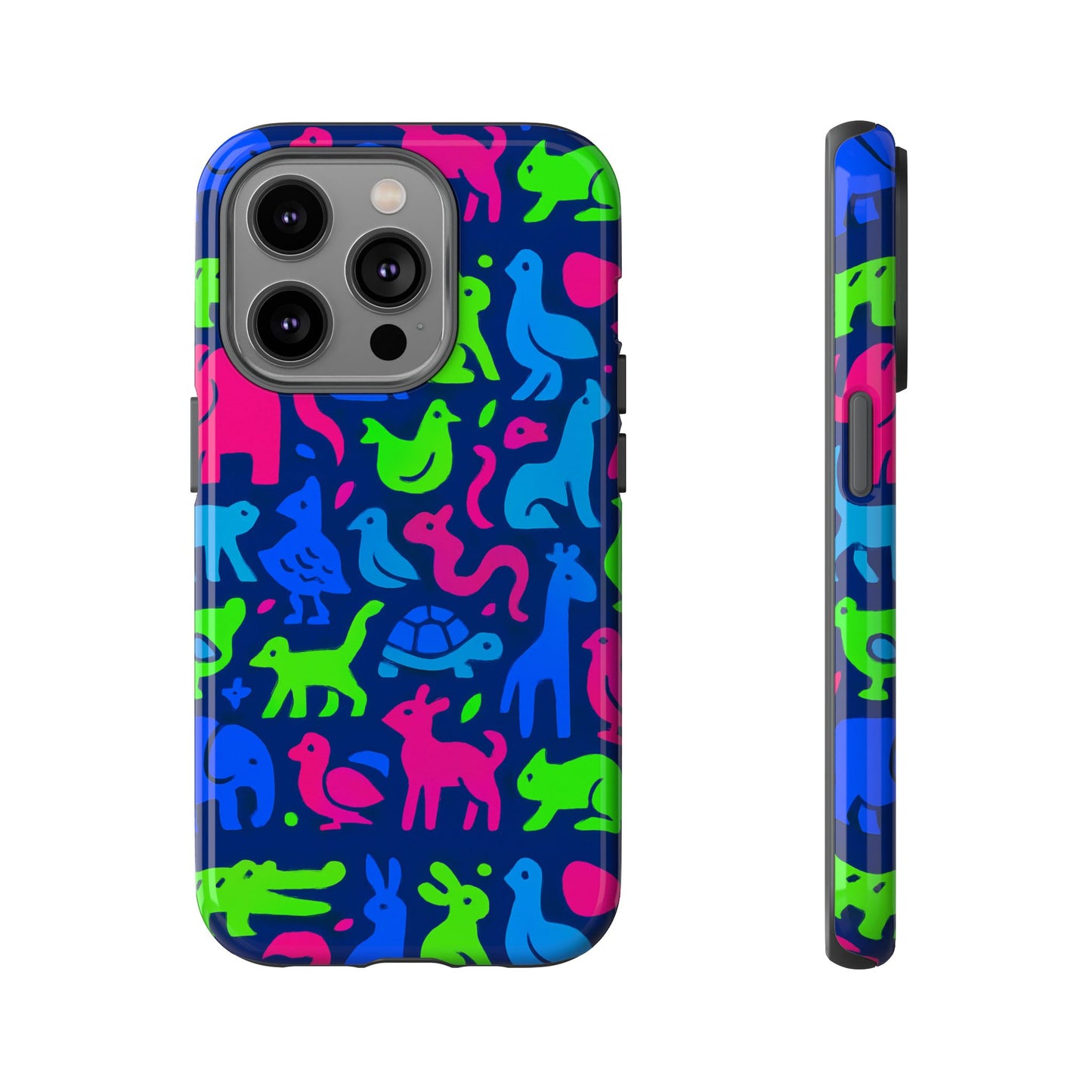 vibrant animal print phone case with 3d design for stylish protection compatible with iphone 13, 14, 15 & 16 – all models including pro, pro max & plus