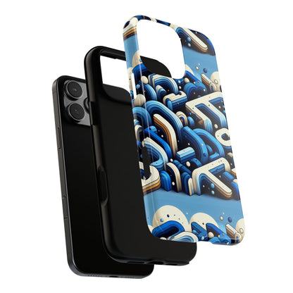 Blue Alphabet B Phone Case for Men and Women Shockproof Protective Cover with 3D Wrap Design and UV Protection
