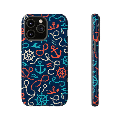 Nautical Themed 3D Wrap Protective Phone Case for Smartphones, Stylish Accessory for Everyday Use, Compatible with iPhone 13, 14, 15 & 16 – all models including Pro, Pro Max & Plus