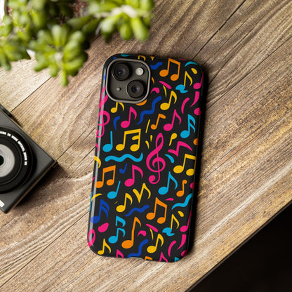 Vibrant Music Themed Phone Case with Colourful 3D Design – Stylish Protection for Music Lovers – Compatible with iPhone 13, 14, 15 & 16 – all models including Pro, Pro Max & Plus