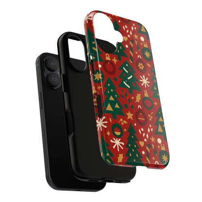 Festive Red Christmas Phone Case with 3D Wrap Design – Vibrant Protection for iPhone 13, 14, 15 & 16 – All Models Including Pro, Pro Max & Plus
