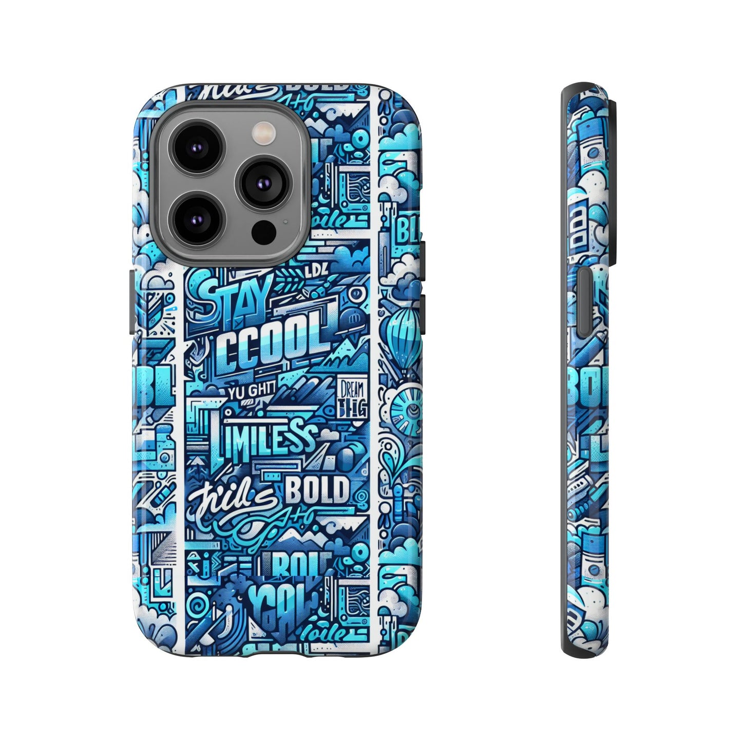 vibrant artistic 3d wrap phone case in blue for trendsetters – stylish protection compatible with iphone 13, 14, 15 & 16 – all models including pro, pro max & plus