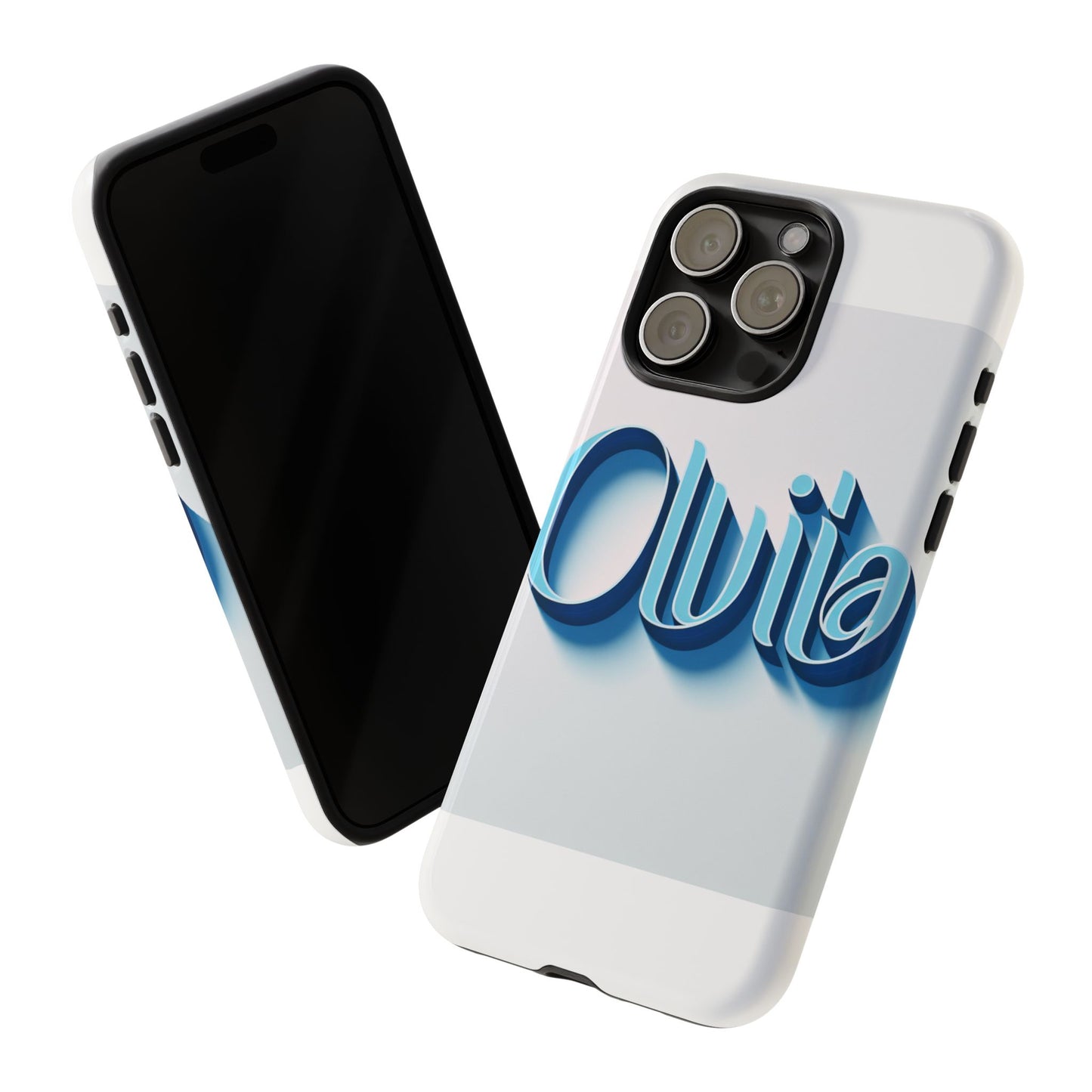 vibrant 3d typography phone case in blue for stylish protection – unique accessory for self-expression compatible with iphone 13, 14, 15 & 16 – all models including pro, pro max & plus