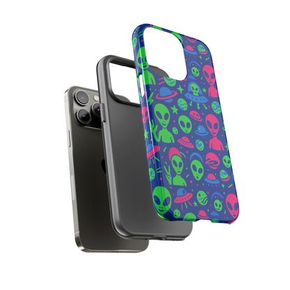 Vibrant Multicolour Alien 3D Wrap Phone Case in Retro Anime Style for Stylish Protection Compatible with iPhone 13, 14, 15 & 16 – all models including Pro, Pro Max & Plus
