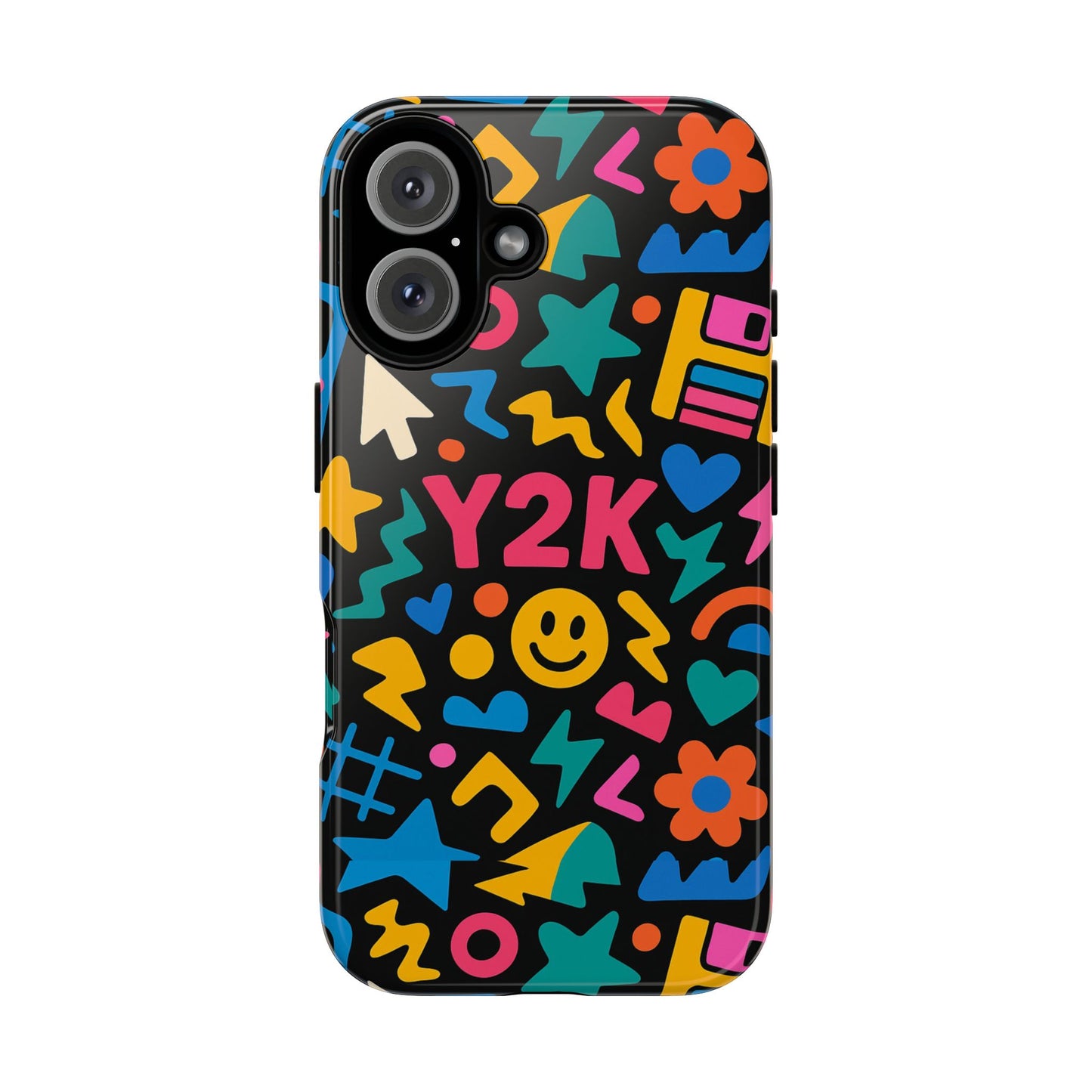 vibrant y2k design 3d wrap protective phone case for unique style and fashion accessory compatible with iphone 13, 14, 15 & 16 – all models including pro, pro max & plus