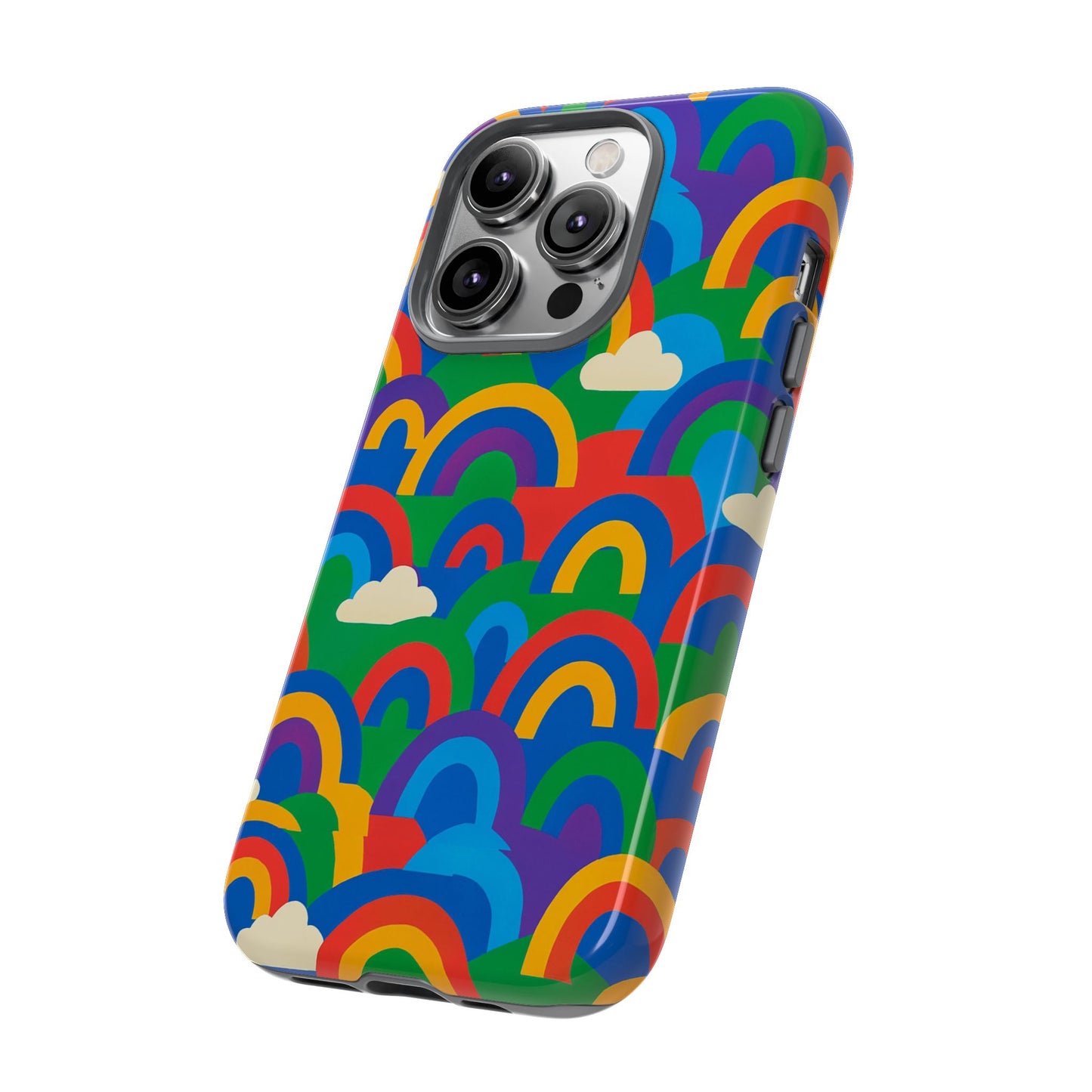 multicolour 3d rainbow phone case for trendy men and women unique playful design stylish protection compatible with iphone 13, 14, 15 & 16 – all models including pro, pro max & plus