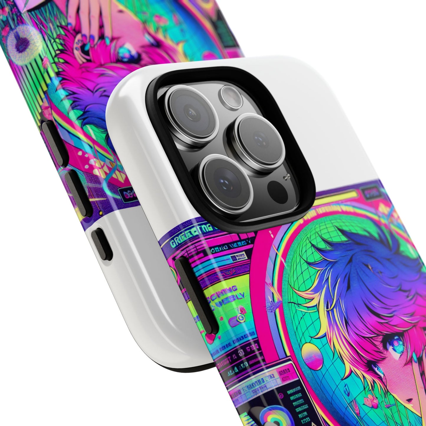 touching grass weekly vibrant protective phone case for smartphones, retro anime design, shock absorbent tpu, uv protected, unique gift for tech enthusiasts