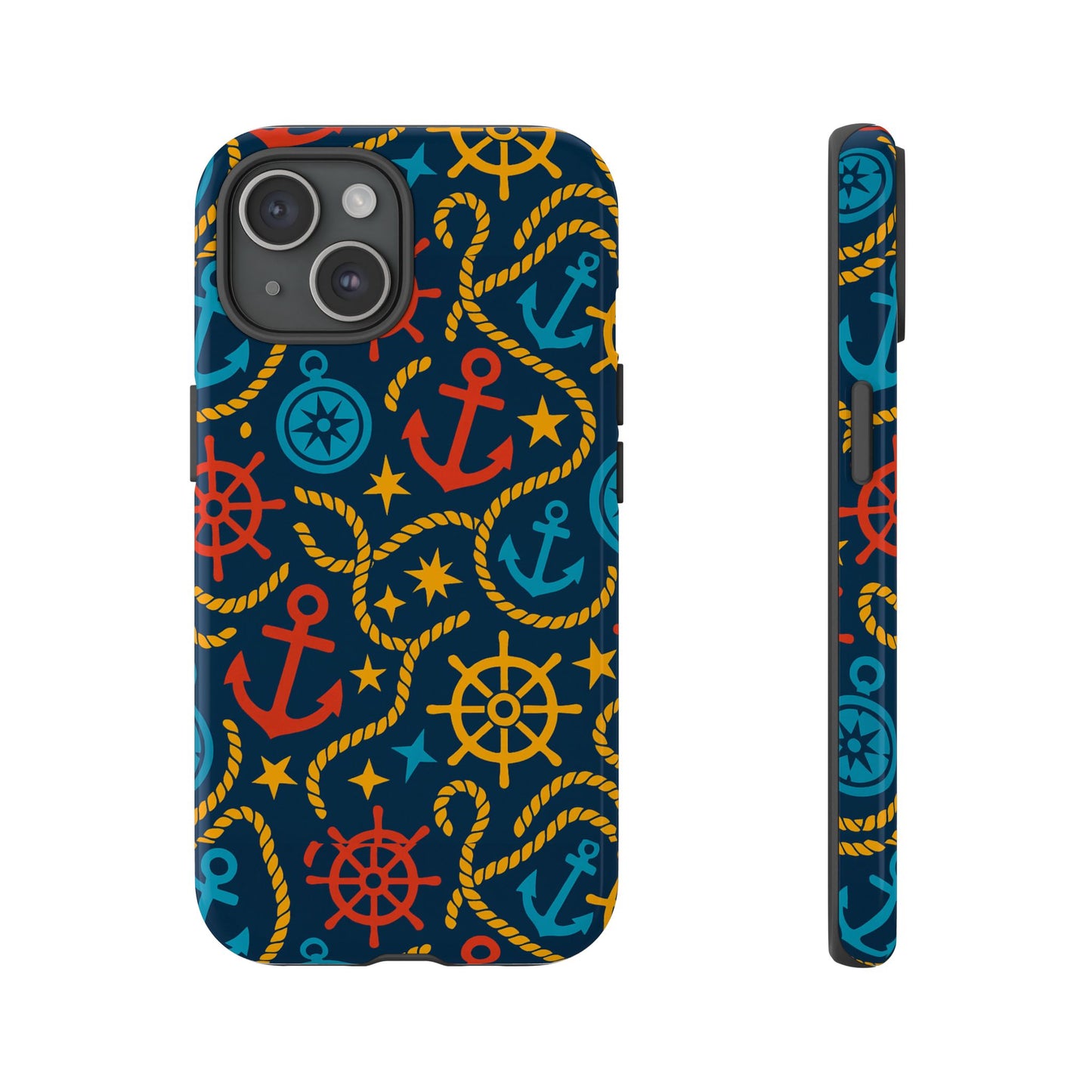 nautical multicolor phone case with 3d wrap design for stylish protection compatible with iphone 13, 14, 15 & 16 – all models including pro, pro max & plus