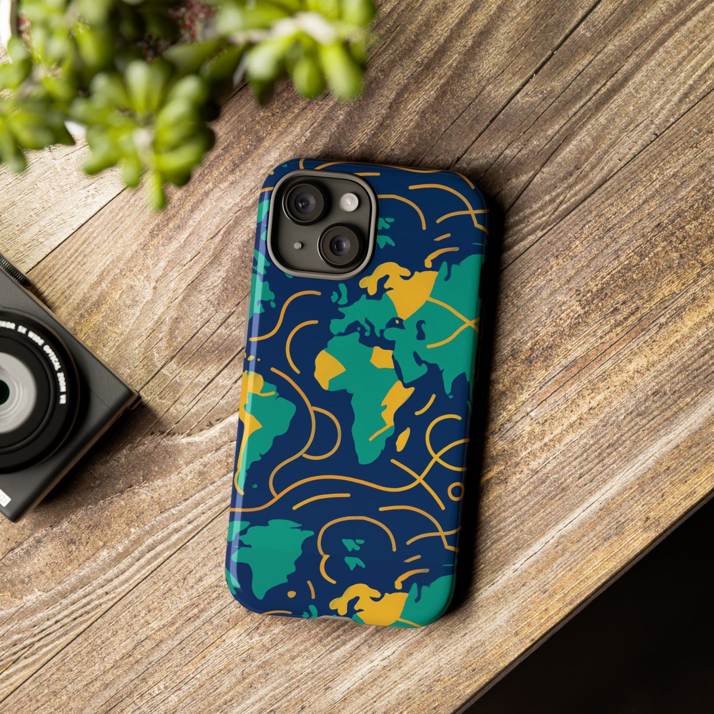 multicolour geometric map 3d wrap protective phone case for men and women, stylish shockproof accessory, compatible with iphone 13, 14, 15 & 16 – all models including pro, pro max & plus